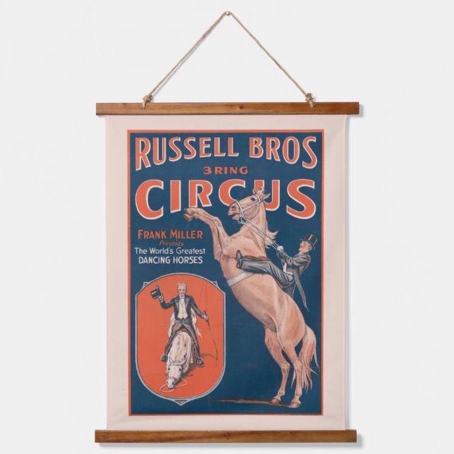 Tapisserie Suspendue Poster de cirque vintage Russell Brothers. (Recto)