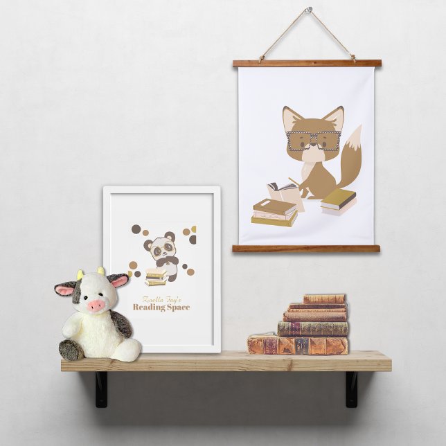 Tapisserie Suspendue Poster de lecture de Woodland Animal Fox (Reading Collection Fox Tapestry)