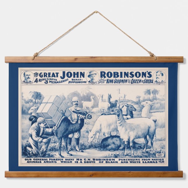 Tapisserie Suspendue Poster vintage John Robinson Circus (Devant)