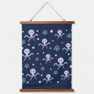 Tapisserie Suspendue Poulpe sous le motif pour enfants de la mer