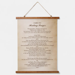 Tapisserie Suspendue Prière Saint Padre Pio pour la guérison