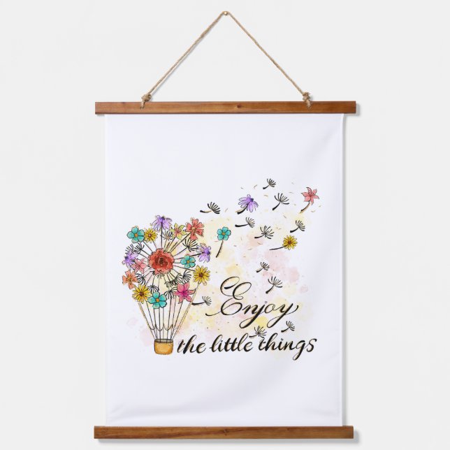 Tapisserie Suspendue Profitez de petites chosesFleurs Motivation Inspir (Recto)