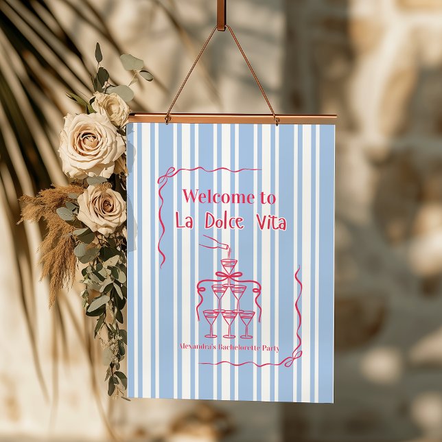 Tapisserie Suspendue Programme du week-end de célibat La Dolce Vita (Créateur téléchargé)