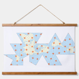 Tapisserie Suspendue Projection de dymaxion avec l'indicatrix de Tissot