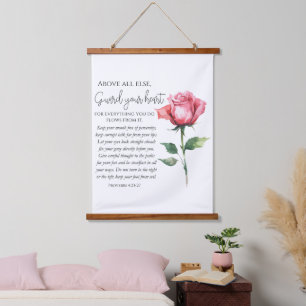 Tapisserie Suspendue Proverbes 4:23-27 Gardez votre coeur Écriture Fleu