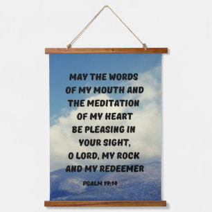 Tapisserie Suspendue Psaume 19:14 Bible de prière chrétienne Verse