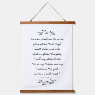 Tapisserie Suspendue Psaume 91 Bible Versets Botanique Feuille Chrétien