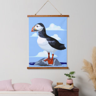 Tapisserie Suspendue Puffin Cute Oiseau de mer Atlantique