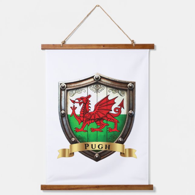 Tapisserie Suspendue Pugh Wales Surname Shield (Recto)
