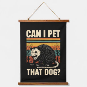Tapisserie Suspendue Puis-je caresser ce chien opossum drôle design de