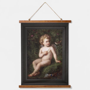 Tapisserie Suspendue Putto Alimenter Une Fraise À Un Oiseau