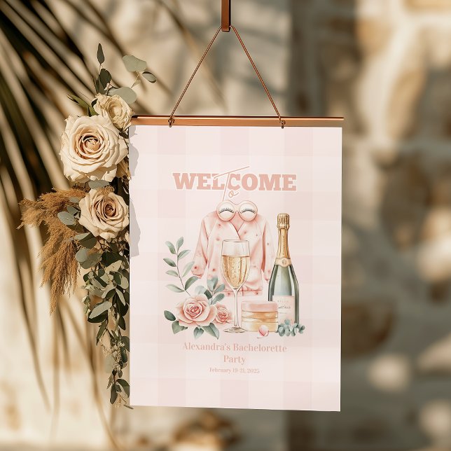 Tapisserie Suspendue Pyjamas et Prosecco Enterrement de Vie de Jeune Fi (Créateur téléchargé)