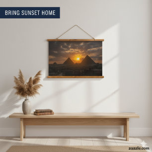 Tapisserie Suspendue Pyramides à Gizeh Coucher de soleil