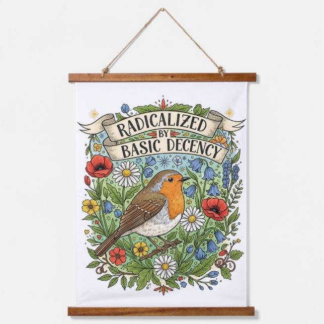 Tapisserie Suspendue Radicalized by Basic Decency Aesthetic Art Bird (Recto)