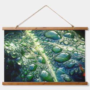 Tapisserie Suspendue Raindrops sur une feuille