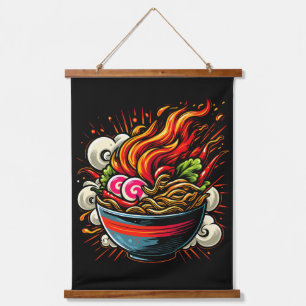 Tapisserie Suspendue Ramen Épicé Art de Rue des Nouilles Japonaises