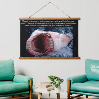 Tapisserie Suspendue Rangées blanches de requins aux dents