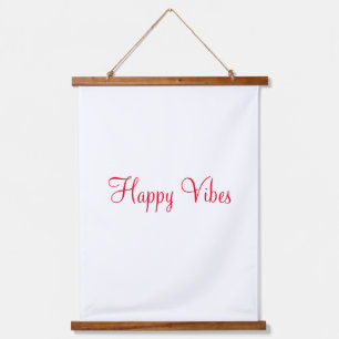 Tapisserie Suspendue Red happy vibes vacances simple minimum calligraph