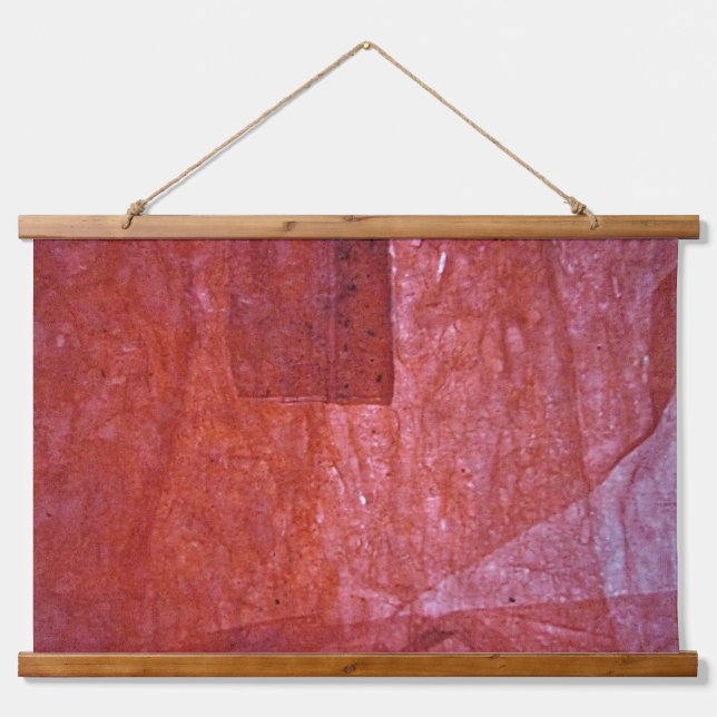 Tapisserie Suspendue Red ordinary  wood Topped Wall Tapestry,Red smooth (Devant)