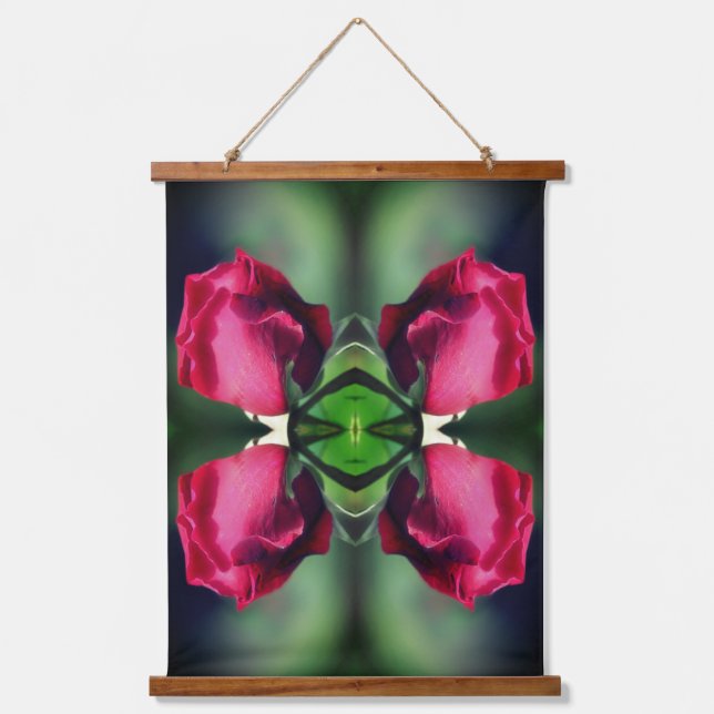 Tapisserie Suspendue Red Rosebud pliage Abstrait (Recto)