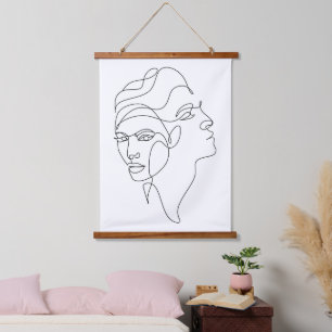 Tapisserie Suspendue Réflexions Intérieures – Art en Ligne Minimaliste