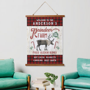 Tapisserie Suspendue Reindeer Farm Russe Vintage Farmhouse Nom personna
