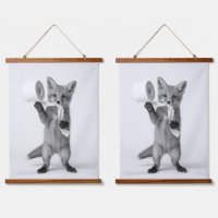 Renard drôle tenant du papier toilette Minimaliste