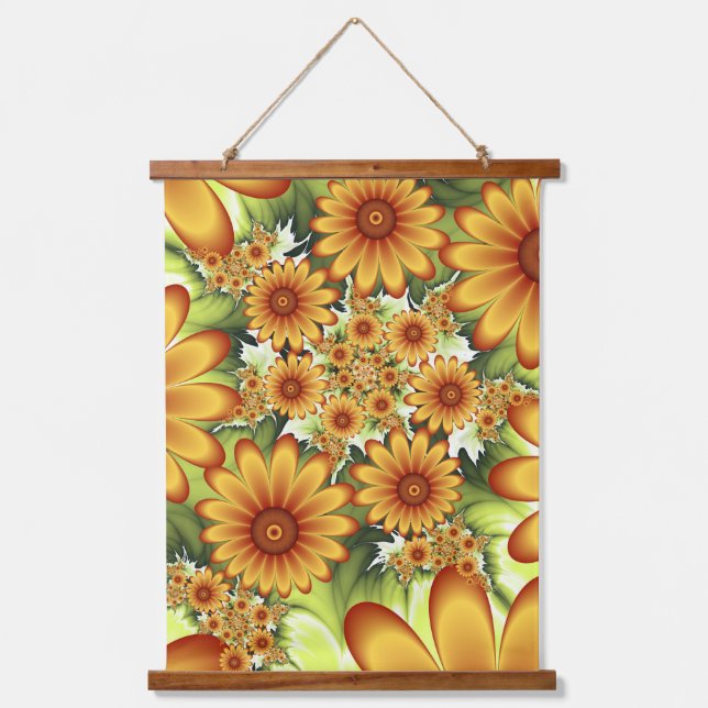 Tapisserie Suspendue Rêve Floral, Art Fractal Moderne Abstrait Fleur (Recto)