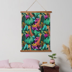 Tapisserie Suspendue Rêves de girafe de jungle motif de surface transpa