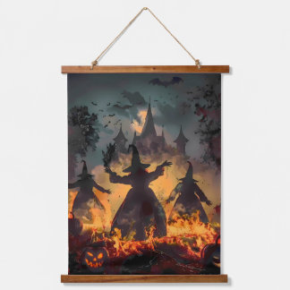 Tapisserie Suspendue Rituel de l'Heure Sorcière – Danse de Feu des Troi