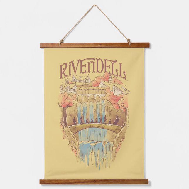 Tapisserie Suspendue RIVENDELL™ Fellowship Watercolor Illustration (Recto)