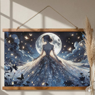 Tapisserie Suspendue Robe Céleste de la Princesse Fée au Clair de Lune