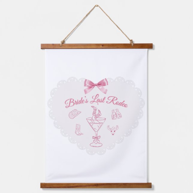 Tapisserie Suspendue "Rodéo Dernier" Bride Tribe Western Bachelorette (Recto)