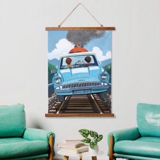 Tapisserie Suspendue Ron & HARRY POTTER™ en voiture volante vers HOGWAR