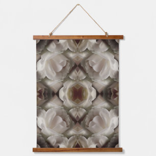 Tapisserie Suspendue Rose blanche Floral Art Abstrait Vintage
