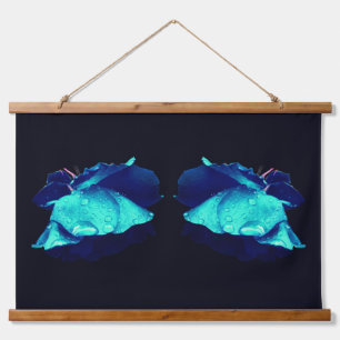Tapisserie Suspendue Rose bleu Lingering Raindrops Abstrait Flower Art
