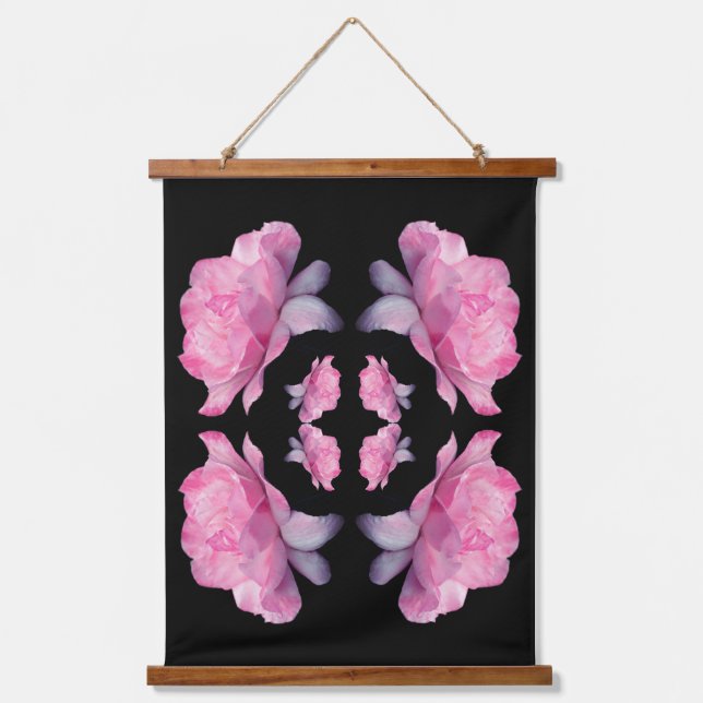Tapisserie Suspendue Rose Fleur Abstrait Rose Céleste (Recto)