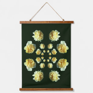 Tapisserie Suspendue Roses Jaunes Fleur Art Abstrait