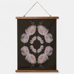 Tapisserie Suspendue Roses roses rose Paire Floral Abstrait Vintage