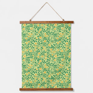 Tapisserie Suspendue Roses sauvages en jaune et vert