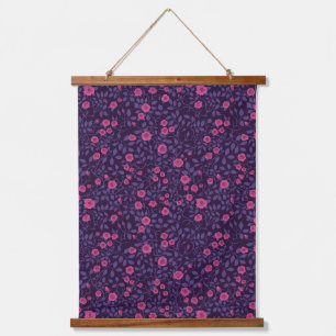Tapisserie Suspendue Roses sauvages en rose et violet