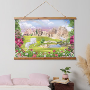 Tapisserie Suspendue Royaume Magique de la Licorne – Paysage de Château