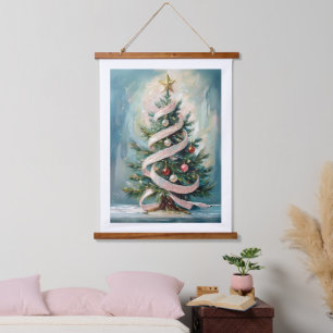 Tapisserie Suspendue Rubans pour sapin de Noël en bois Art Décoratif Ta