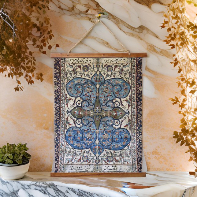Tapisserie Suspendue Rug Perse Iranien Bleu Beige (Créateur téléchargé)