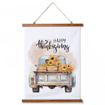 Rustics Happy Thanksgiving Truck Pumpkin