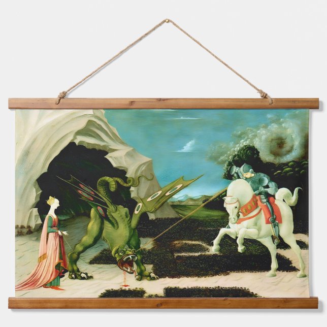 Tapisserie Suspendue Saint-Georges médiéval et le Dragon (Devant)