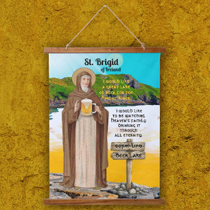 Tapisserie Suspendue Sainte Brigid d'Irlande et son lac de bière