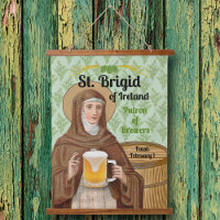 Sainte Brigitte d'Irlande et son tonneau de bière