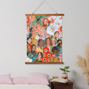 Tapisserie Suspendue Saumon élégante Fête internationale des femmes Flo