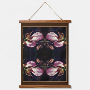 Tapisserie Suspendue Sauvage rose Lady Slipper Orchid Pair Abstrait